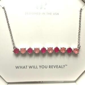 Bomb Party The Sterling Club Silver 925 Ruby and Rose Quartz Necklace